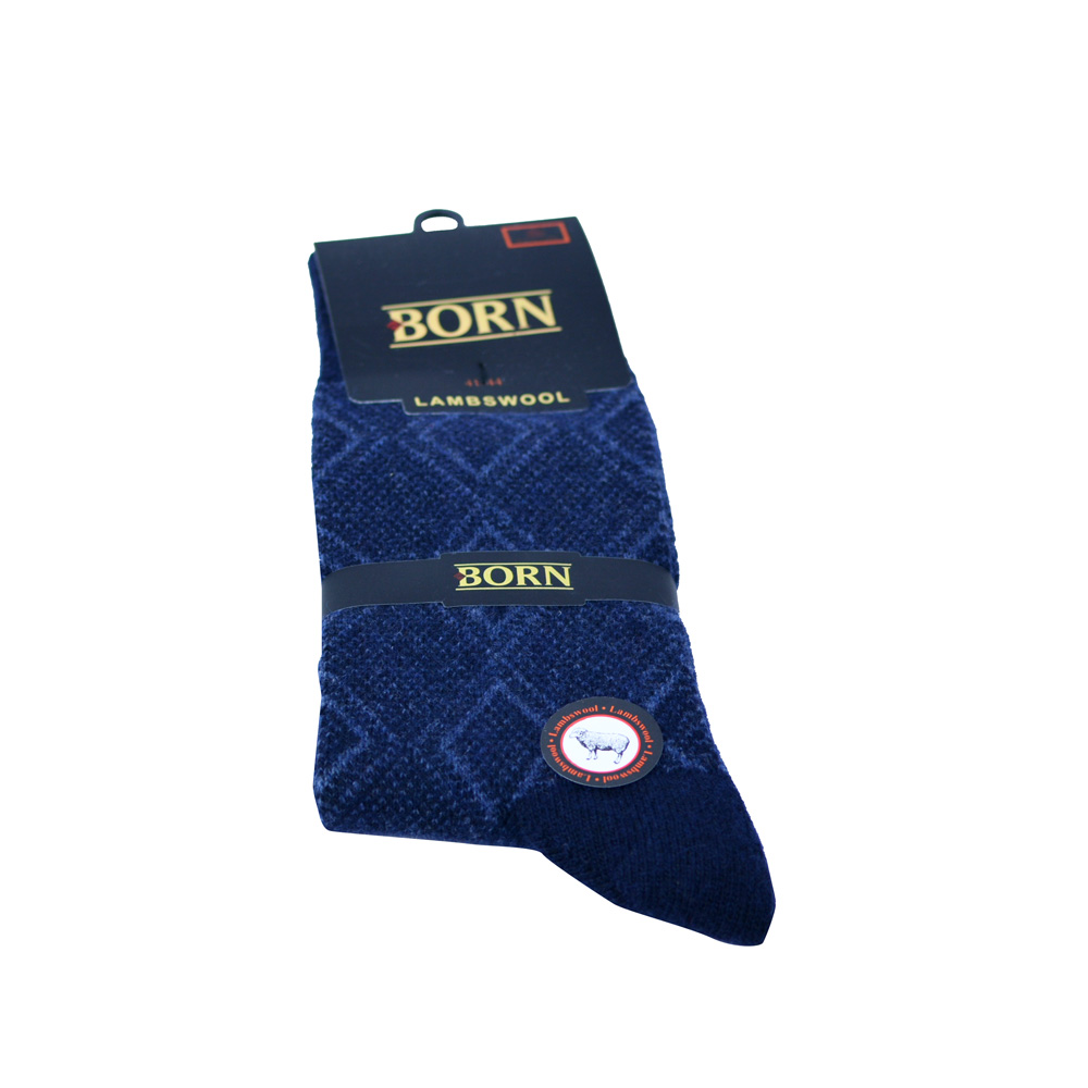 2 paar - Born - lamswol sokken - Malmo - donkerblauw