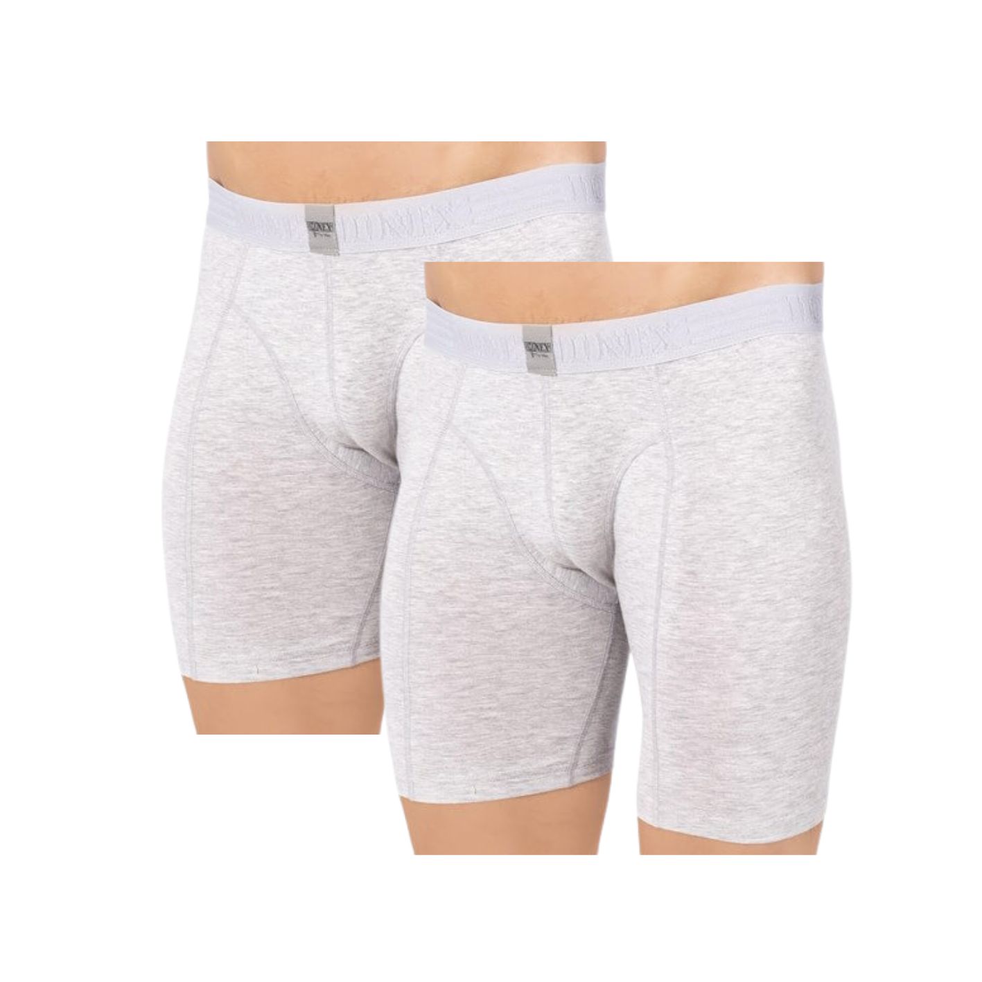 2 stuks - Heren boxershort - DONEX® - Lange Pijp - Grijs
