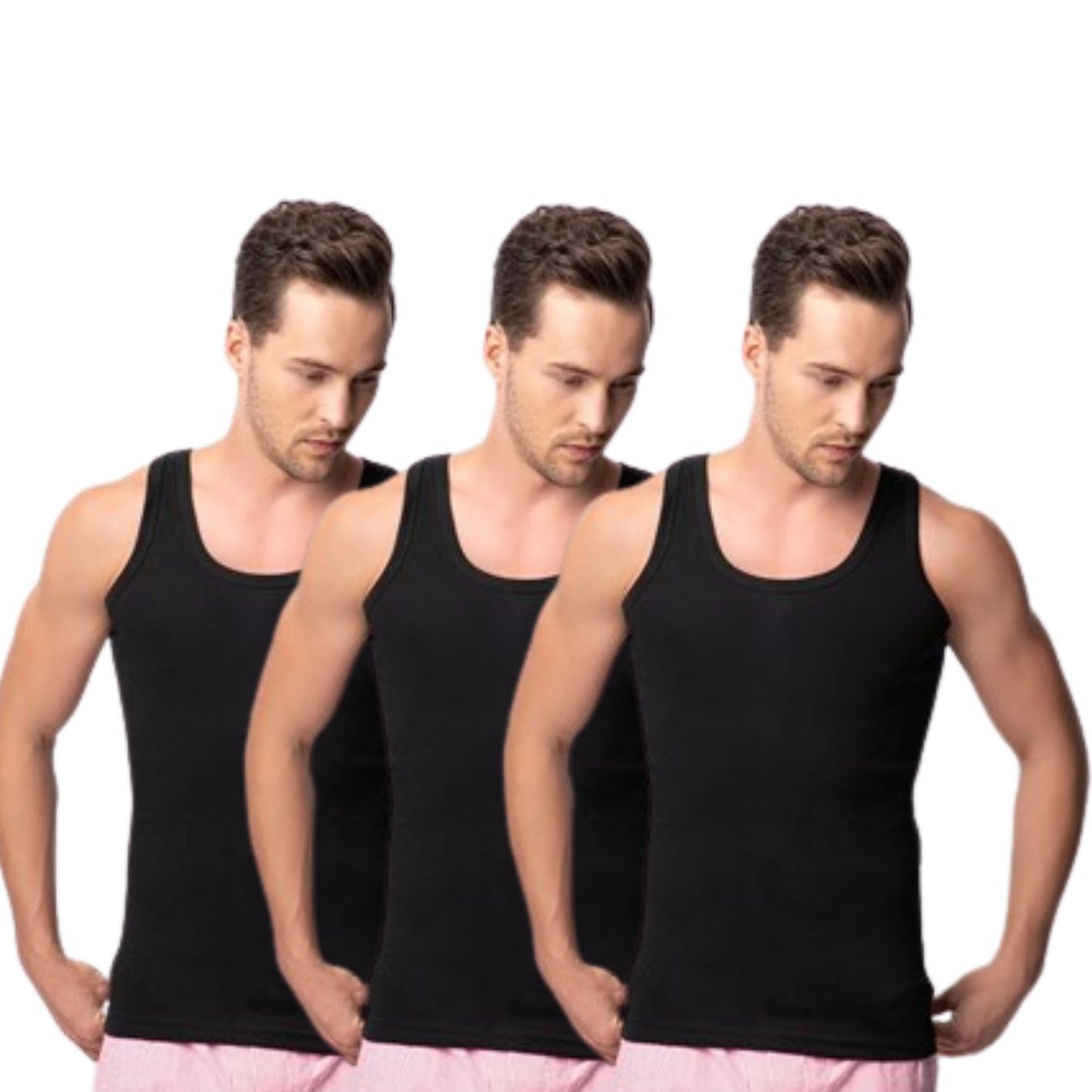 3 Stuks Herenhemd - 100% katoen - Regular - Zwart