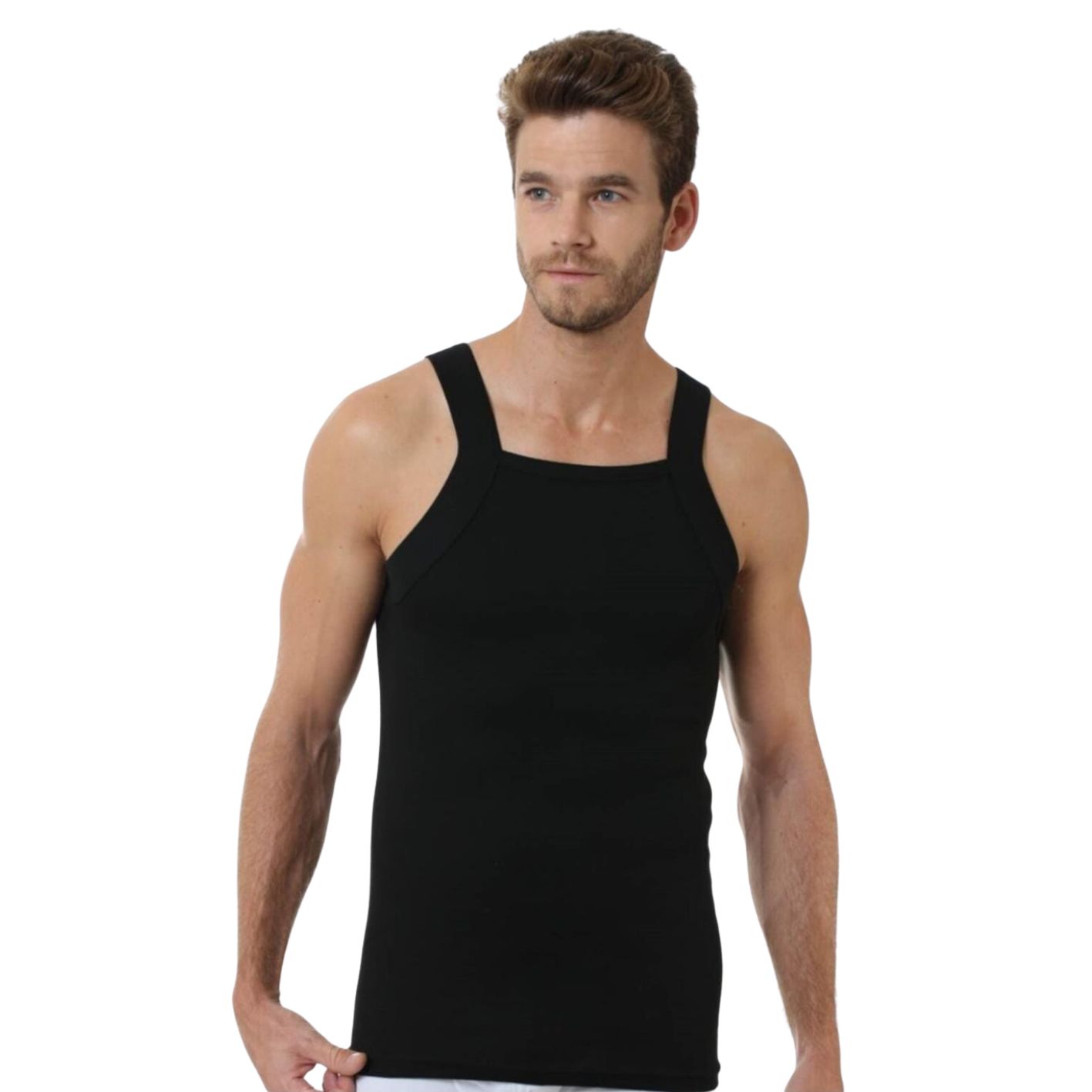 3 Pack Modieuse heren onderhemd- 100% katoen- Zwart