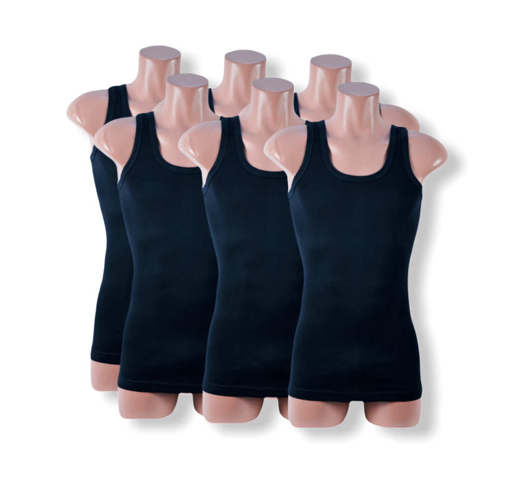 6 Stuks King size ( 4XL/5XL ) Donex onderhemd - 100% katoen - Zwart