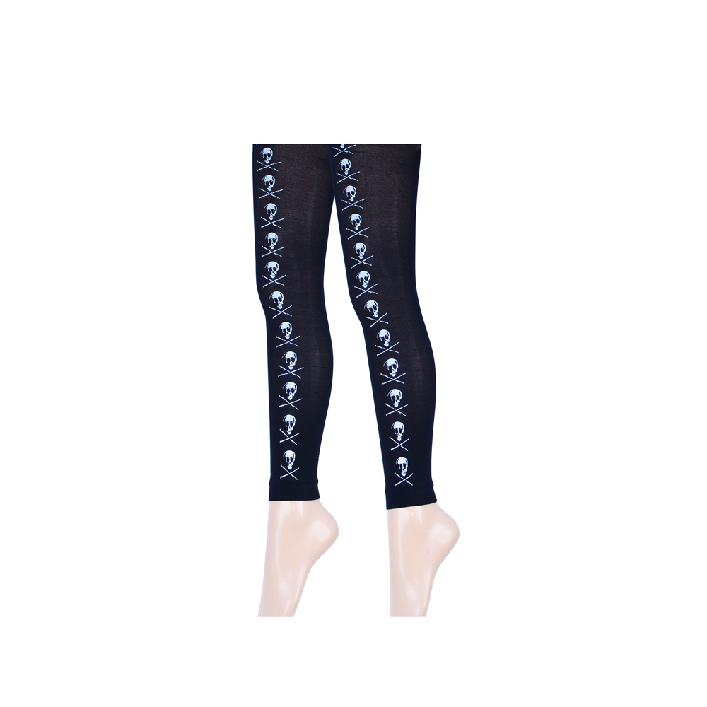 Dames legging - 80 Denier - Zwart - schedel logo - gratis ðŸšš