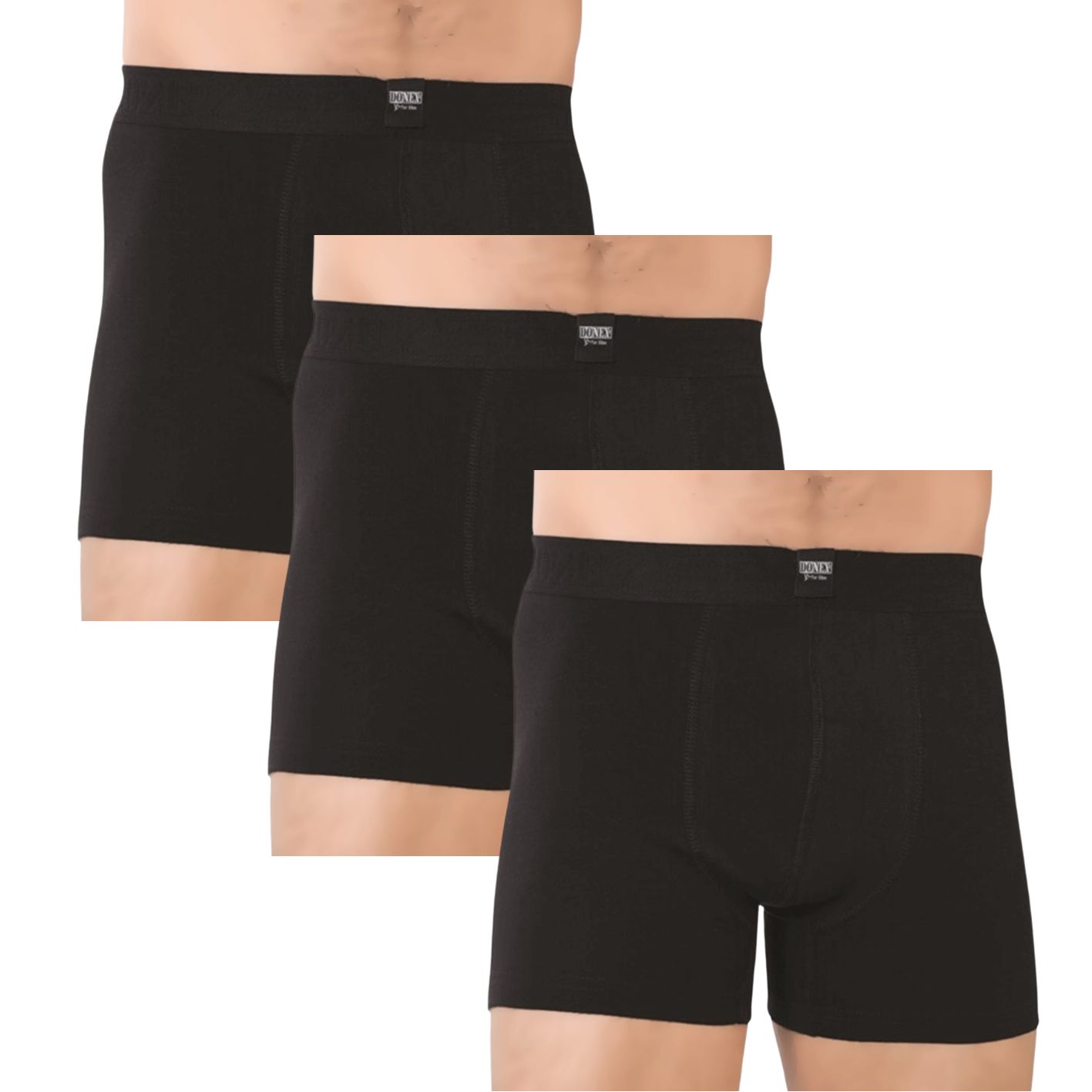 Heren boxershorts - DONEX® - 3 stuks - Zwart