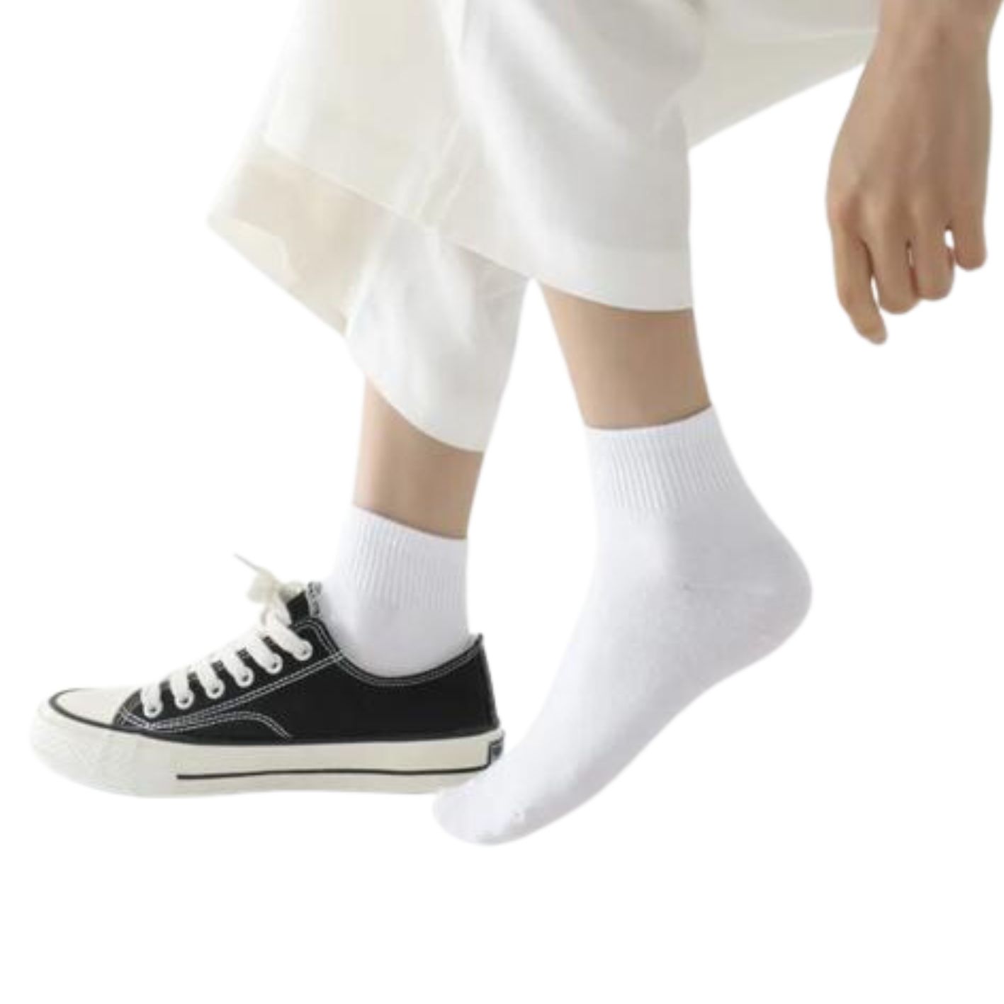 6 Paar Donex dames quarter  sneakersokken - Badstof - Katoen - Wit