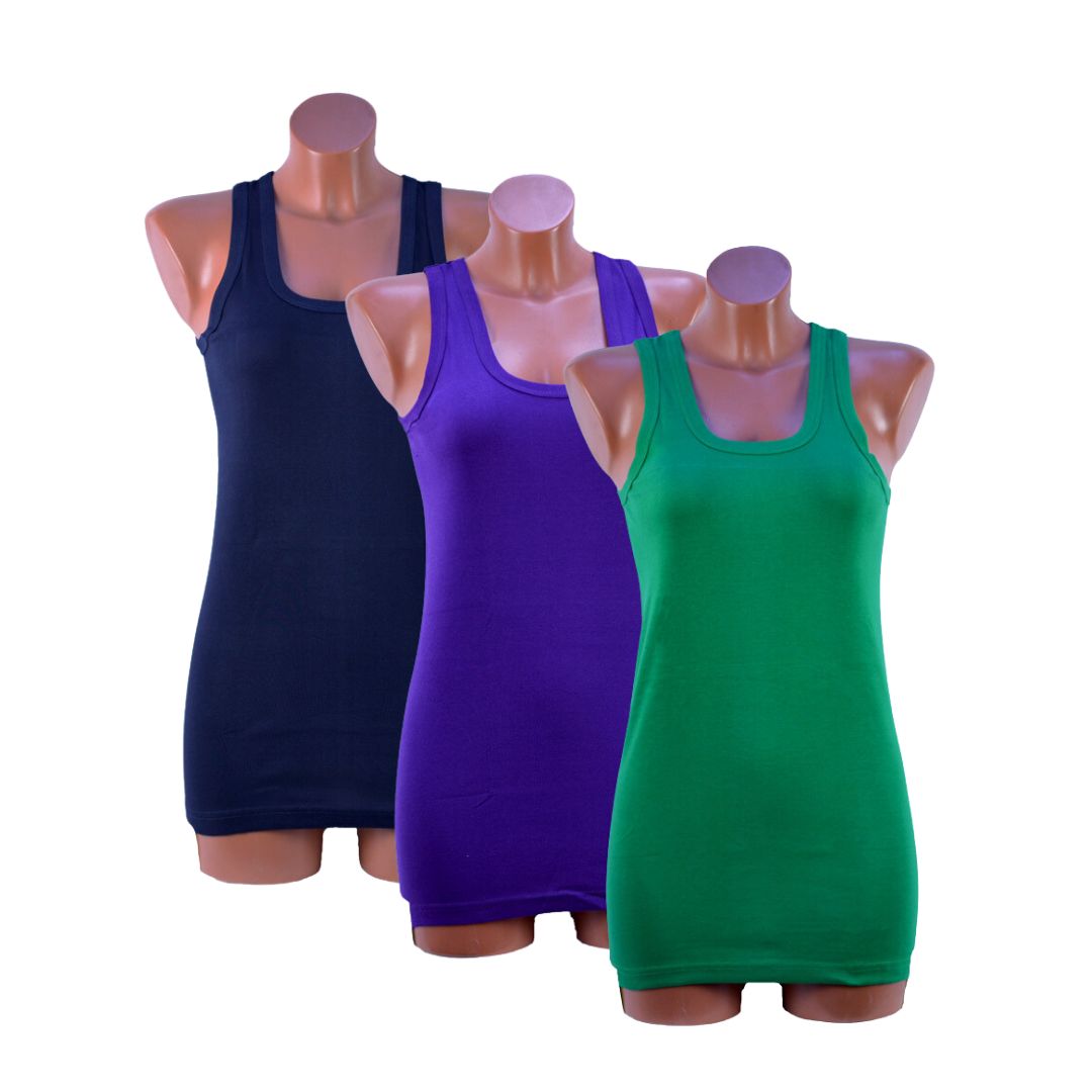 3 Stuks Dames tanktop - Regular - Zee