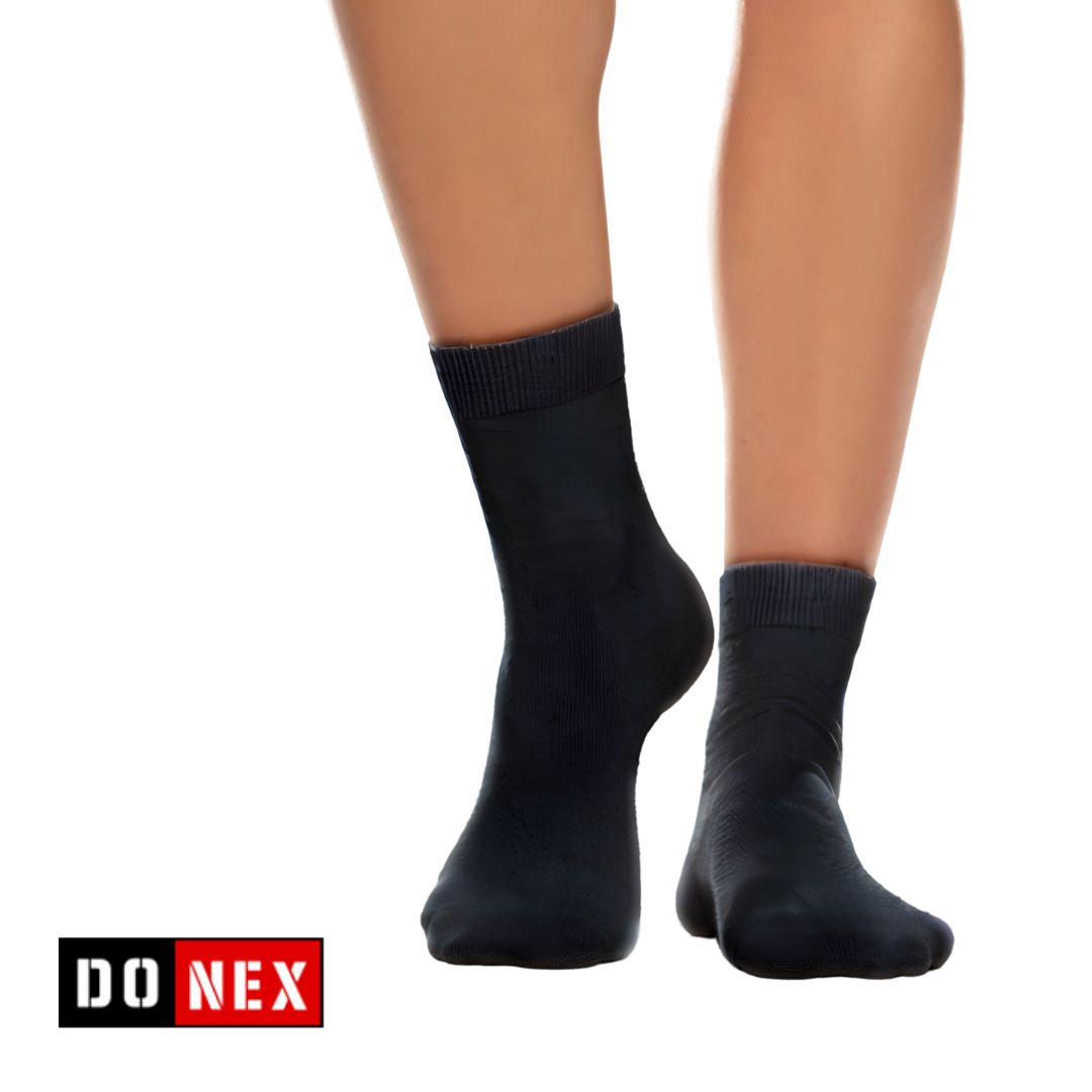 8 paar Damessokken - 95% Katoen -Donex - Zwart