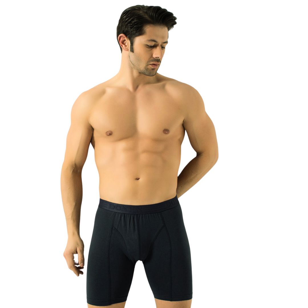 Heren boxershort - DONEX® - Lange Pijp - 2 stuks - Zwart