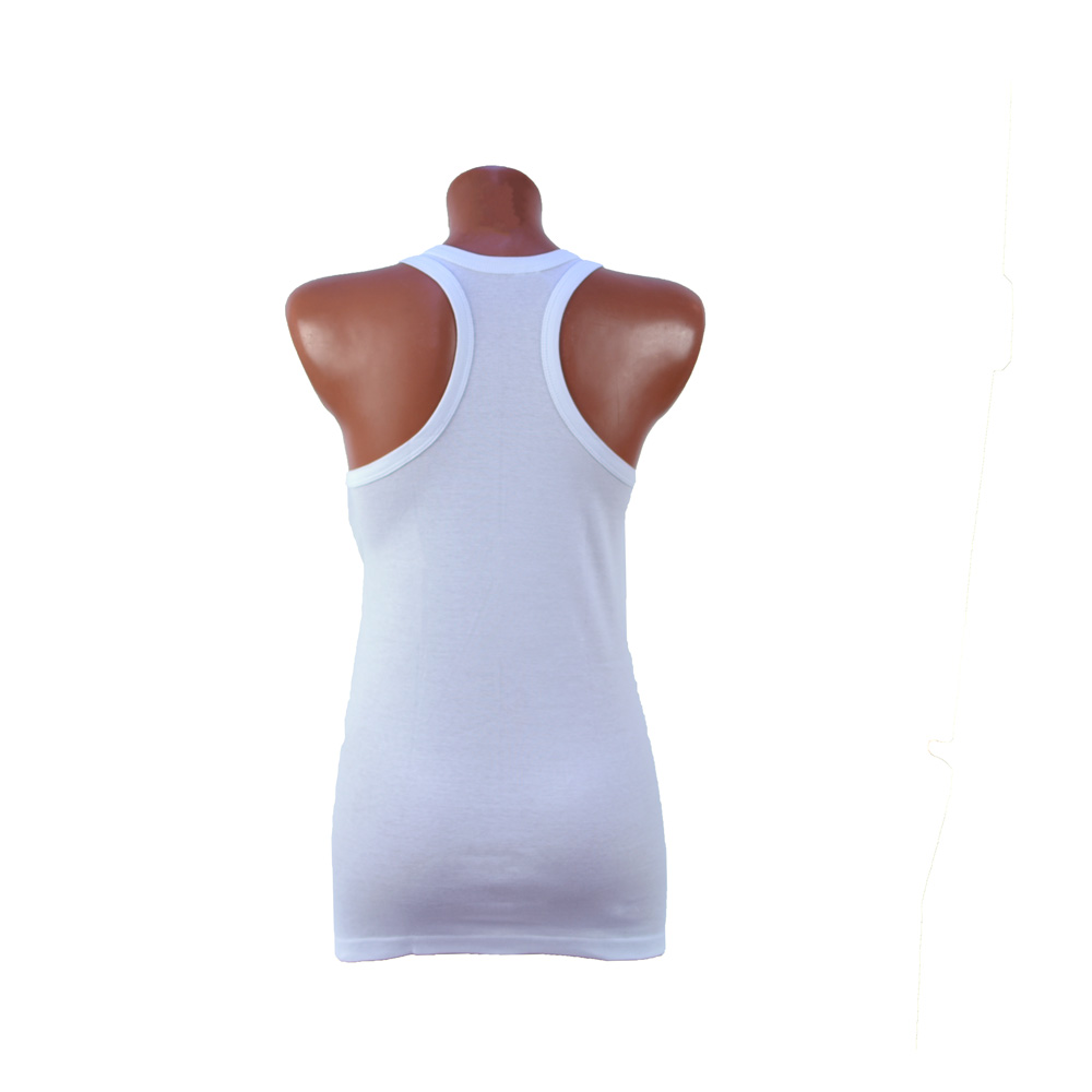 3 Stuks Dames Extra lang tanktop - Halter - Wit - gratis ðŸšš