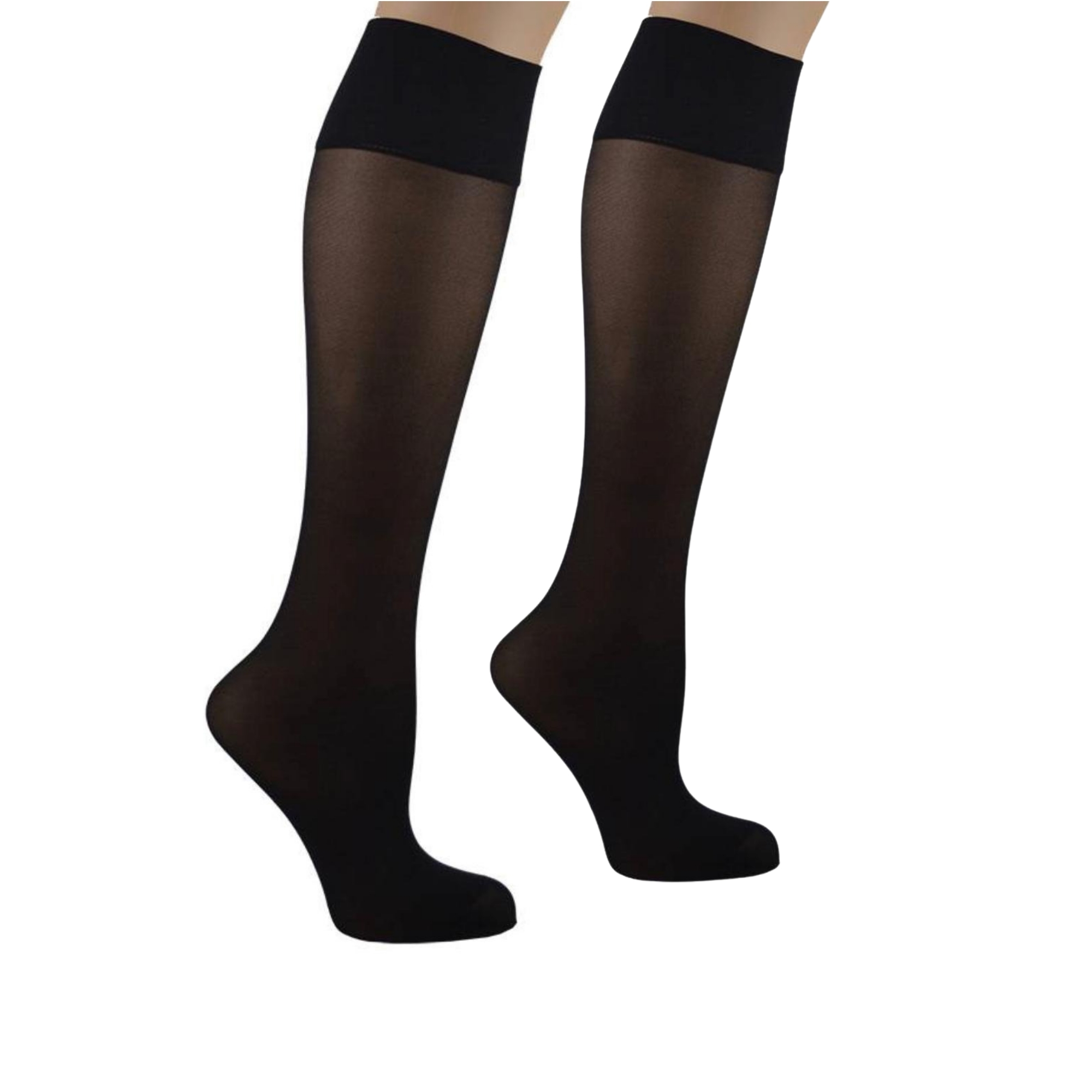 6 Paar DONEX® panty kniekousen - 50 Denier - Zwart