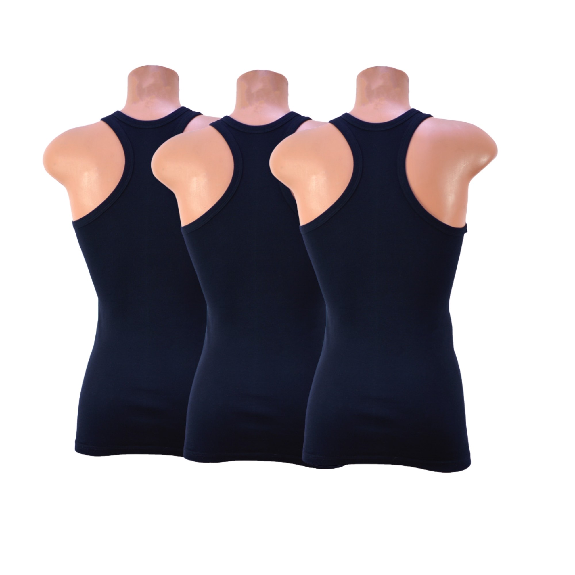 3 stuks DONEX® Heren halterhemd -  Zwart - 100% katoen