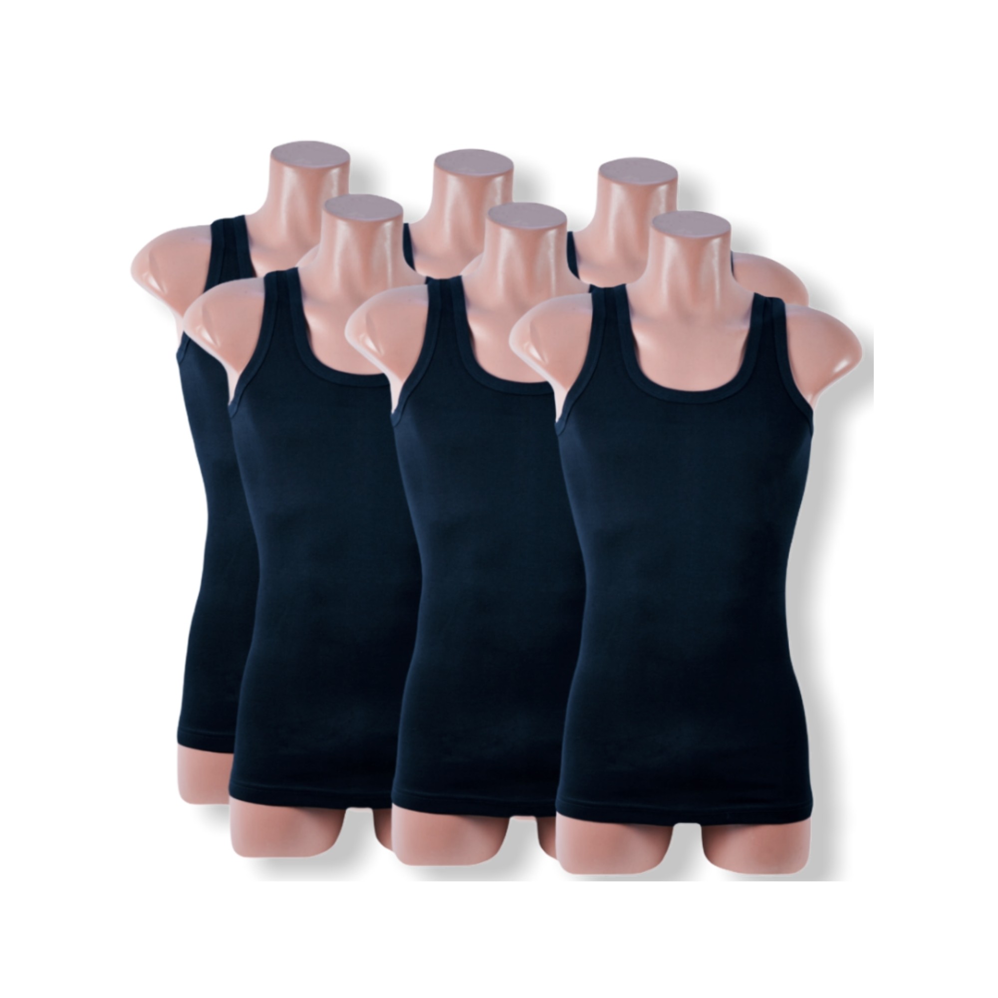 6 stuks King size ( 4XL/5XL ) Donex onderhemd -  100% katoen - Zwart