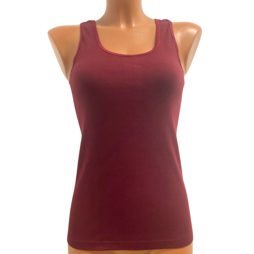 2 Pack Top kwaliteit dames hemd - 100% katoen - Bordo
