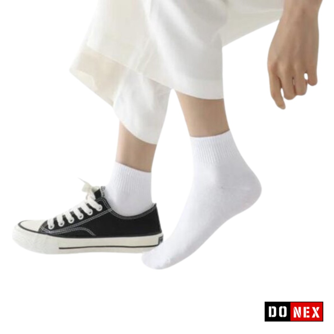 8 paar Donex quarter dames sneakersokken - wit