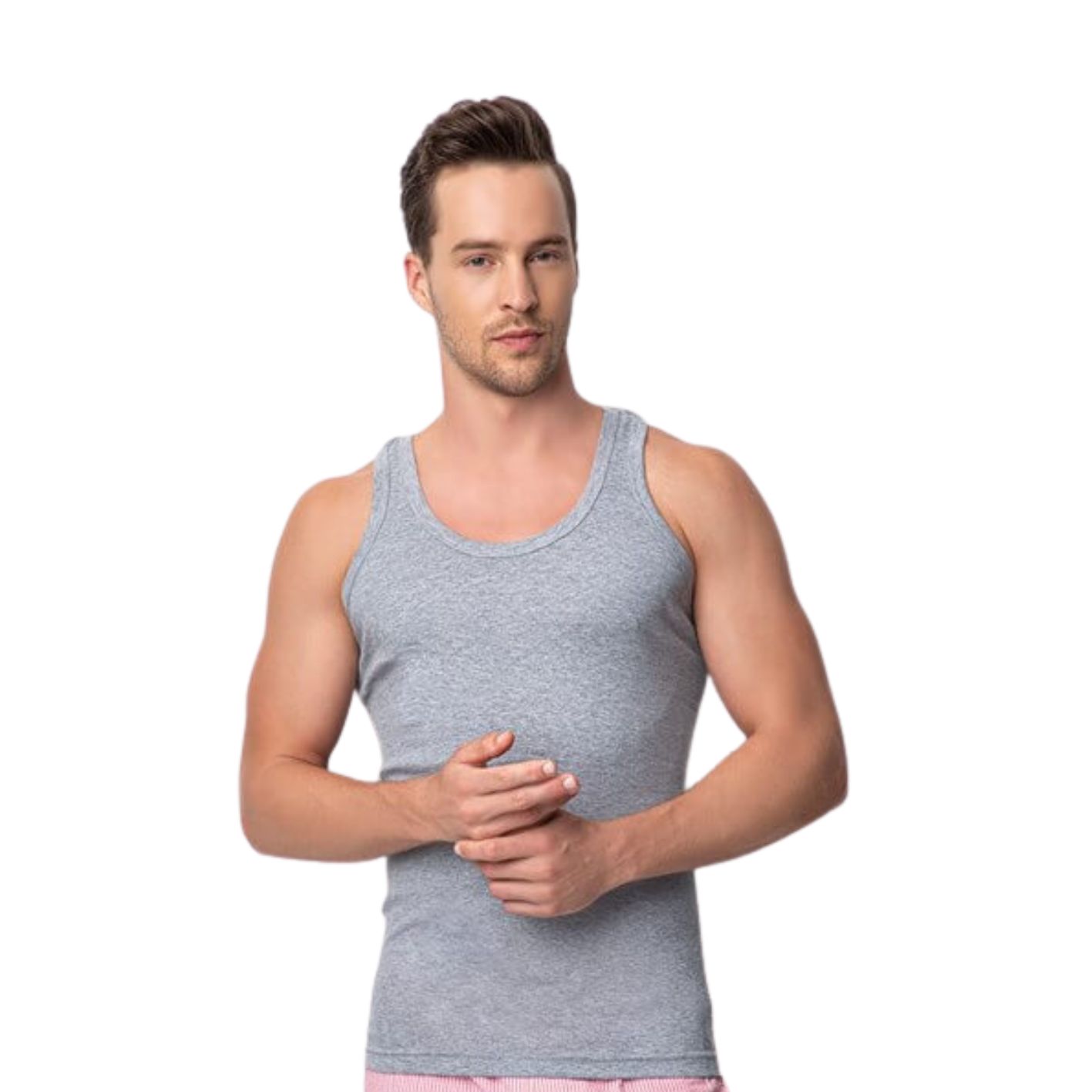 3 Pack Top kwaliteit halterhemd - 100% katoen - Grijs