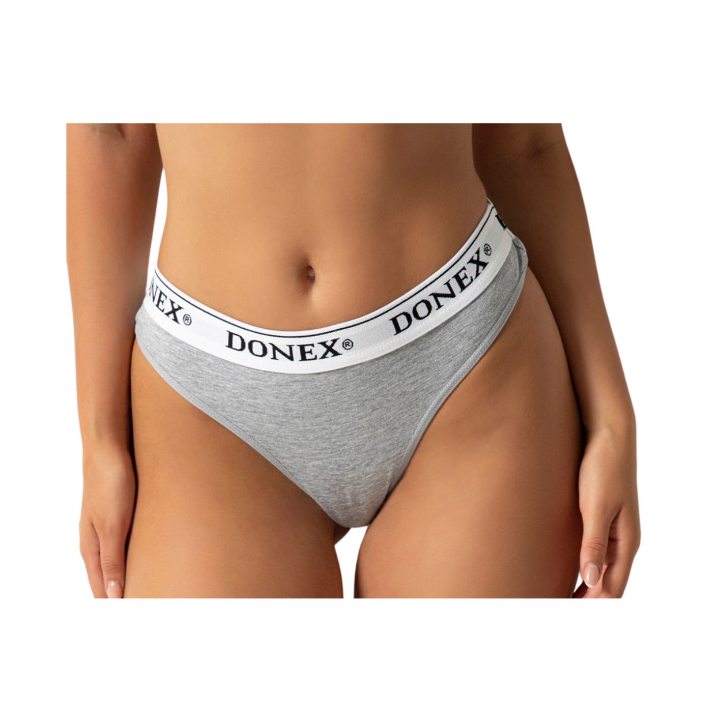 Dames sportset - Sportbeha + sportstring - DONEX® - Katoen -  Grijs