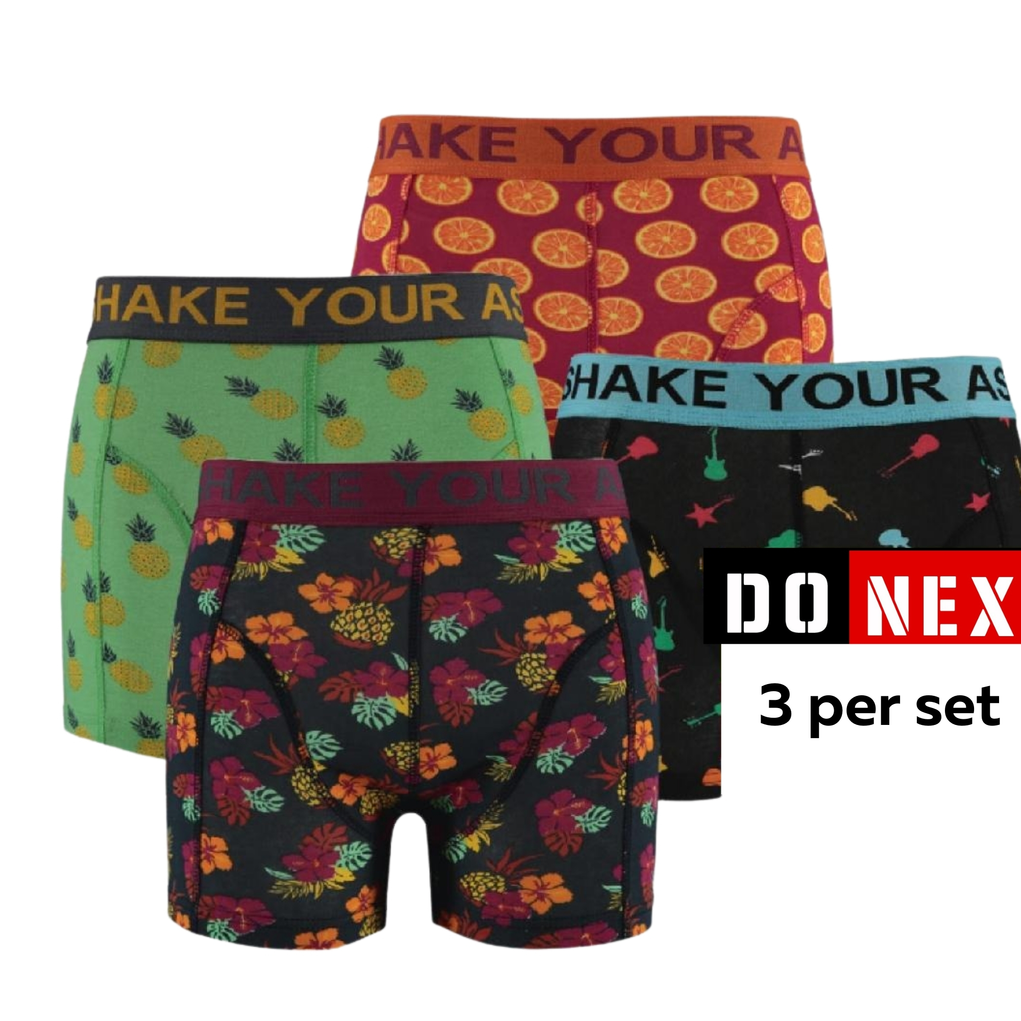 3 Stuks heren Boxershorts - fruits - Katoen