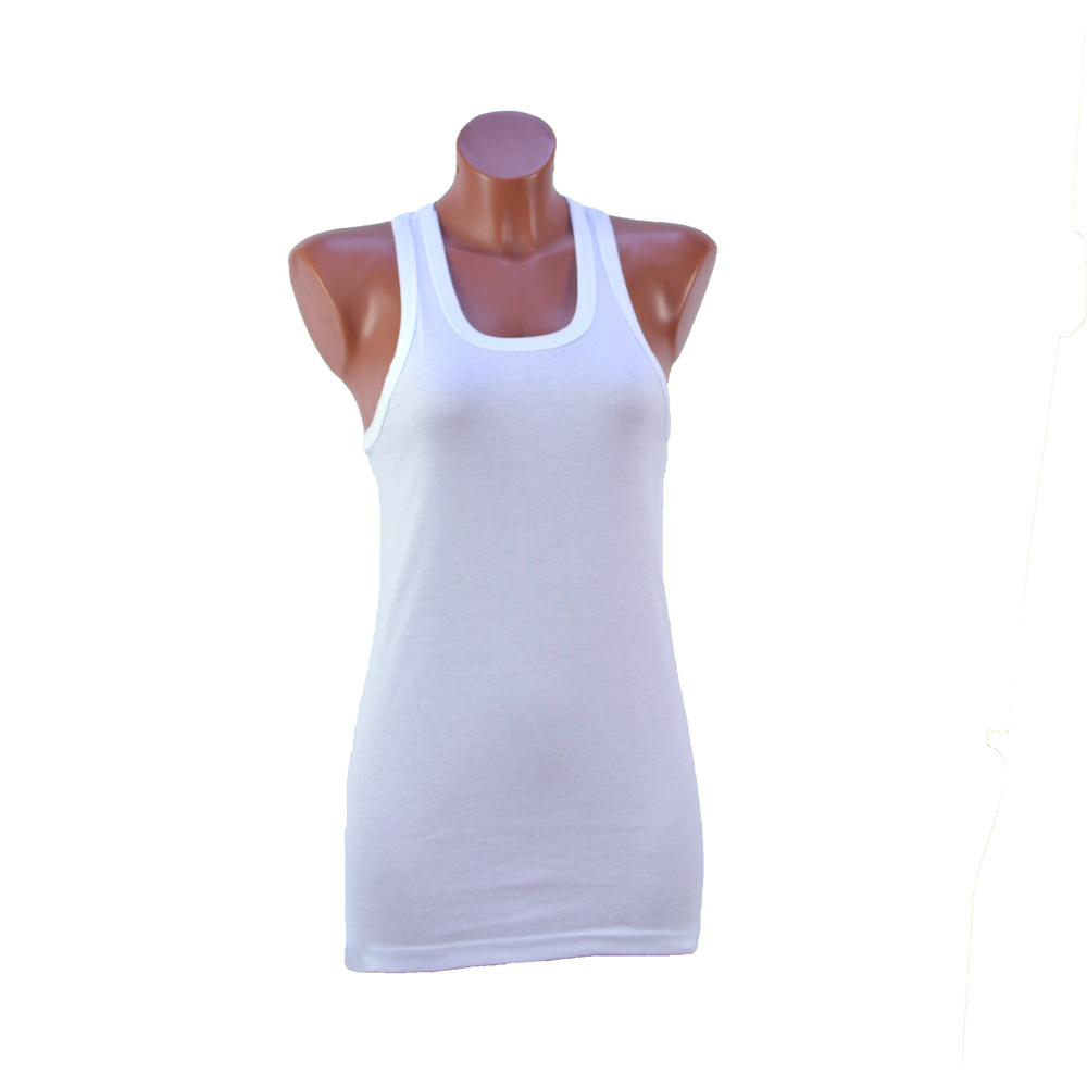 3 Stuks Dames Extra lang tanktop - Halter - Wit - gratis ðŸšš
