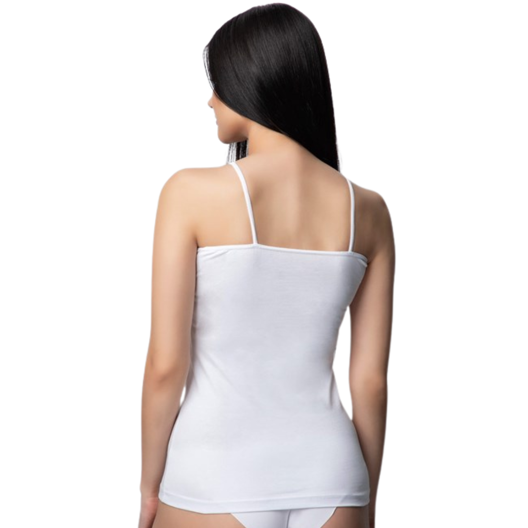 3 Pack Dames spaghetti band hemd - 100% Katoen - Wit