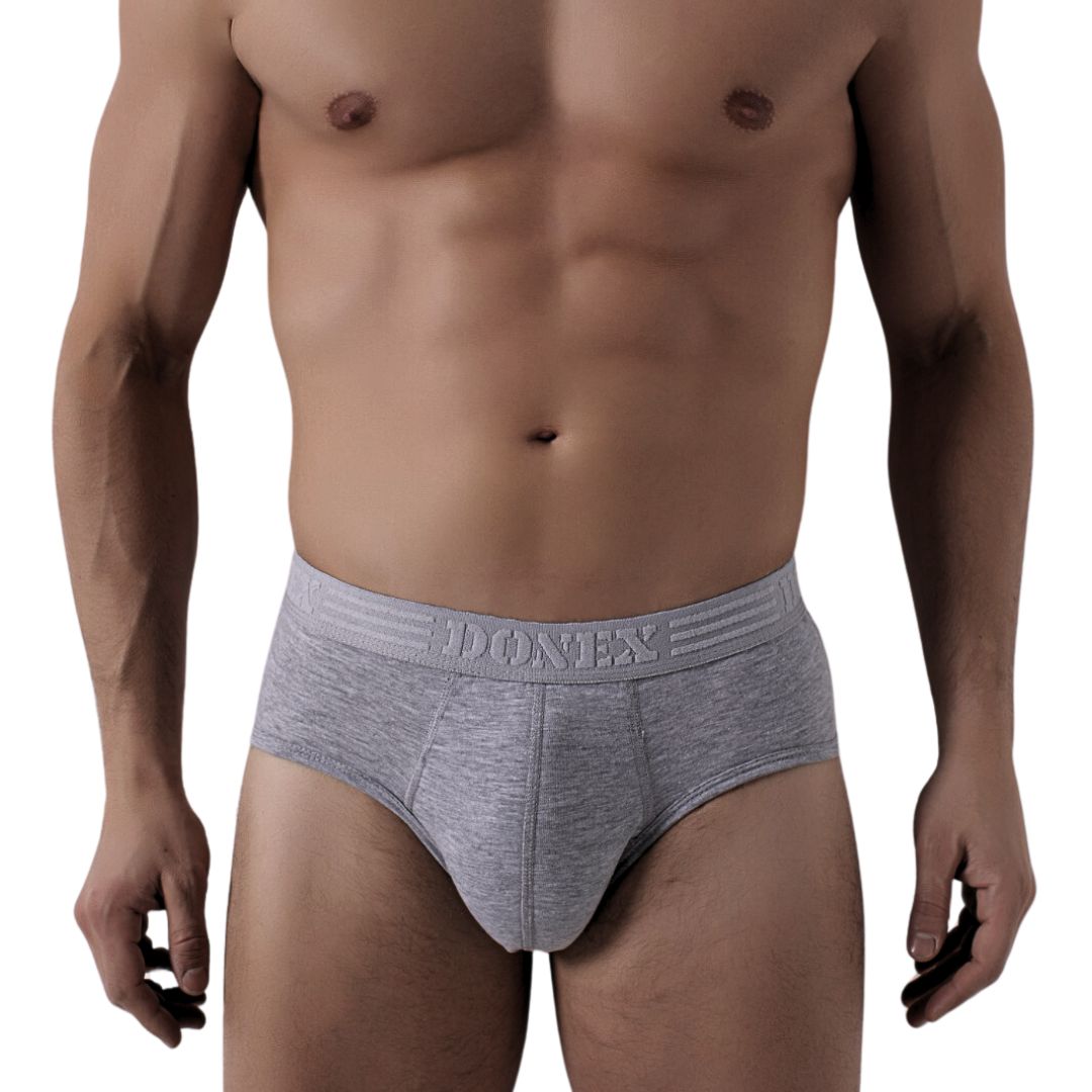 3 Pack DONEX® Basic Heren Midi slip - Katoen - Grijs