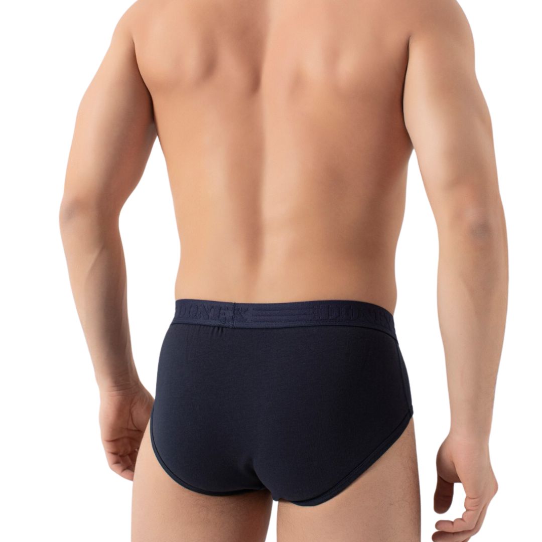 3 Pack DONEX® Basic Heren Midi slip - Katoen - Marinblauw
