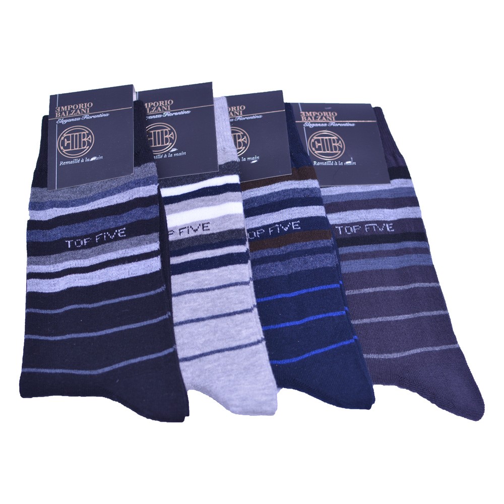 8 paar - Modieuze EB  - Tinted Stripe Top Five - heren sokken