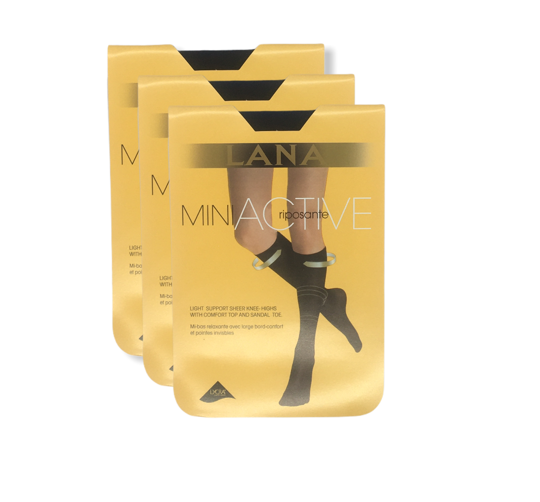 6 Paar DONEX® panty kniekousen - 50 Denier - Zwart
